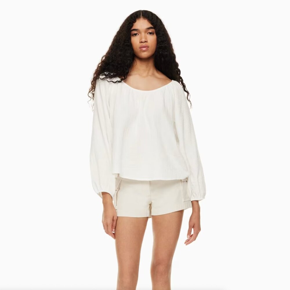 ARITZIA WILFRED FREE SIGHT BLOUSE FLOWY BOAT NECK BLOUSE SIZE XL - Picture 3 of 10